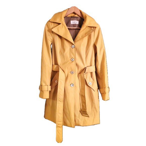 Calvin Klein XS Yellow Rain Trench Coat – Like New! - Picture 1 of 10